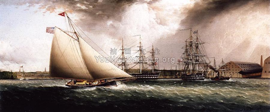 Chapman Dock and Old Brooklyn Navy Yard, East River, New York - 詹姆斯·E·巴特斯沃思